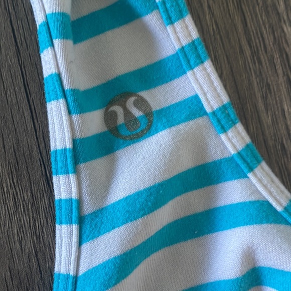 Lulu lemon blue and white striped racer back tank - Picture 2 of 3
